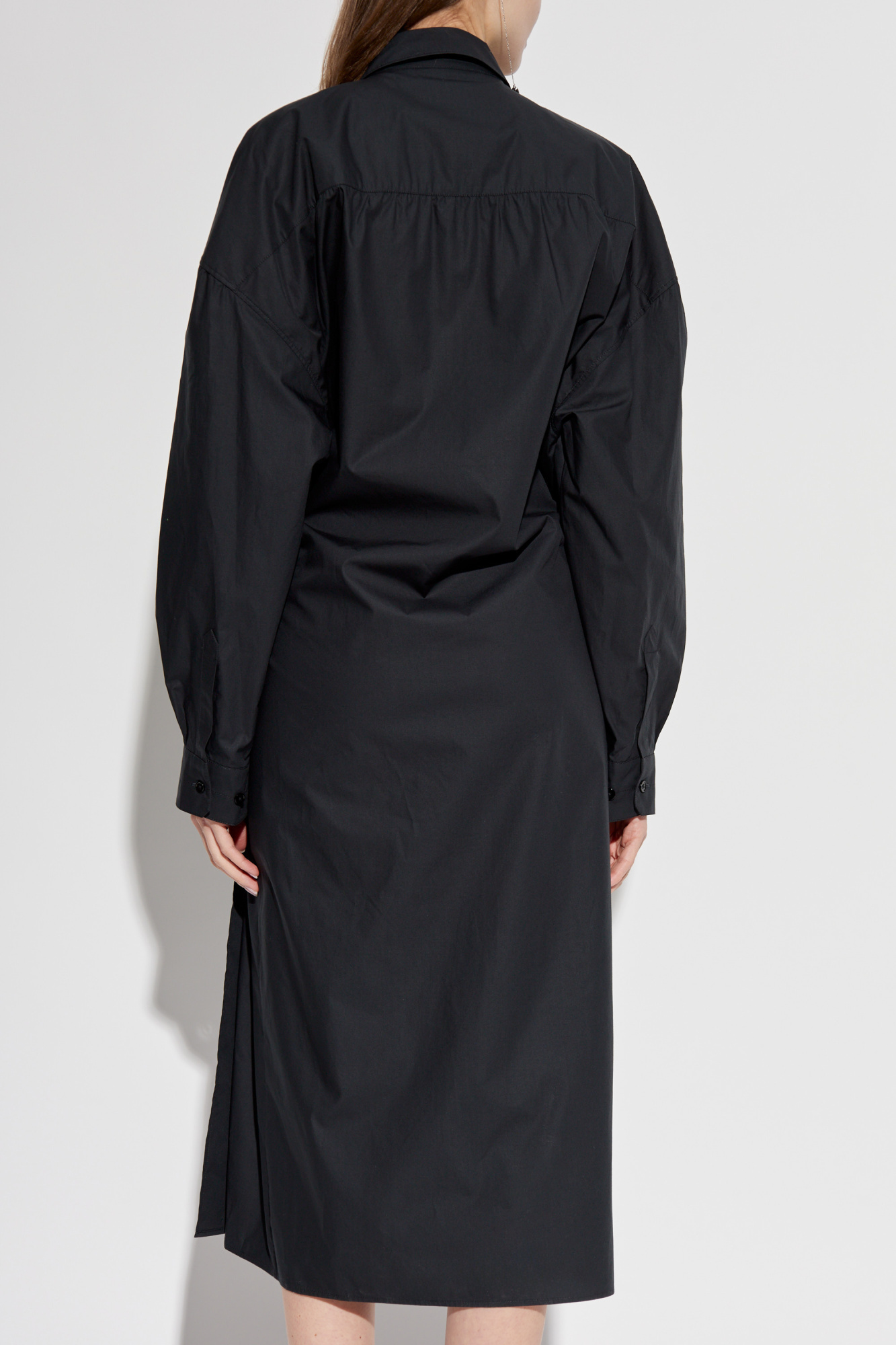 ワンピース LEMAIRE Removable sleeve knit dress (DR1088LK1028 WH048) Black Twisted Hem Dress | LEMAIRE